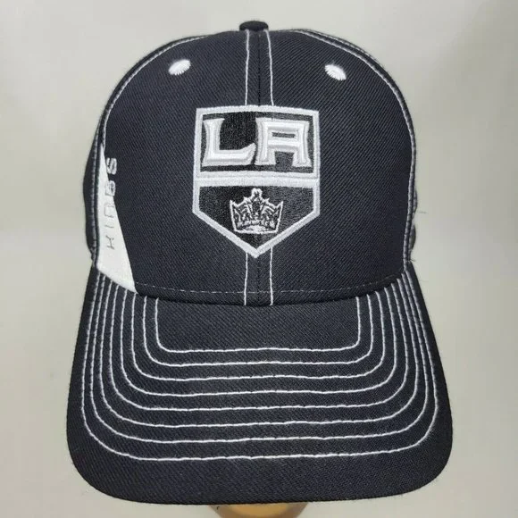 LA Kings Hockey Reebok NHL Face Off Headwear Strap Back Hat Cap Black - Picture 2 of 8